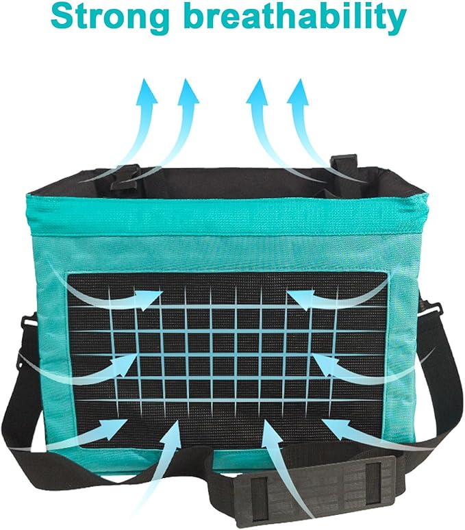 Bicycle Front Basket, Dog Car Seat with Safety Rope, Folding Detachable Quick Release Easy Install, for Pet, Shopping, Commuter, Camping and Outdoor(Color:Green)