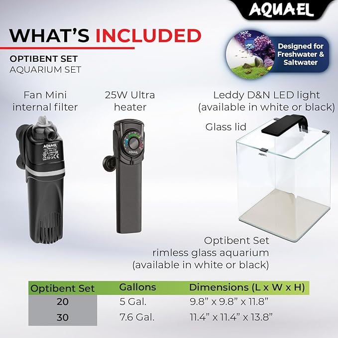 Aquael OptiBent Set (Black, 20L / 5 US Gal.)