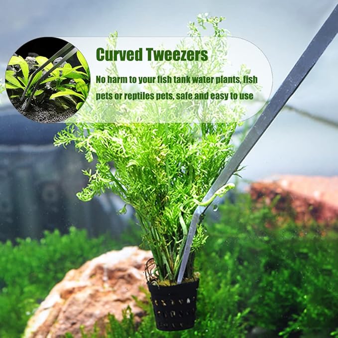 Aquarium Tank Aquatic Plant Tools Sets, 15 Inch Stainless Steel 3 Pack Aquatic Plants Tool, for Fish Starter Kits & Aquariums Tank