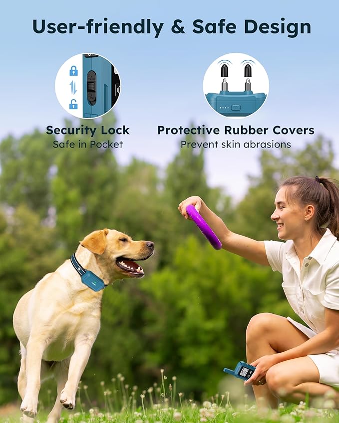 Jugbow Dog Shock Collar - 4200FT Dog Training Collar with Remote, IPX7 Waterproof Electric Collar with 4 Training Modes, Security Lock, Rechargeable e-Collar for Dogs 10-120lbs(2 Pack)