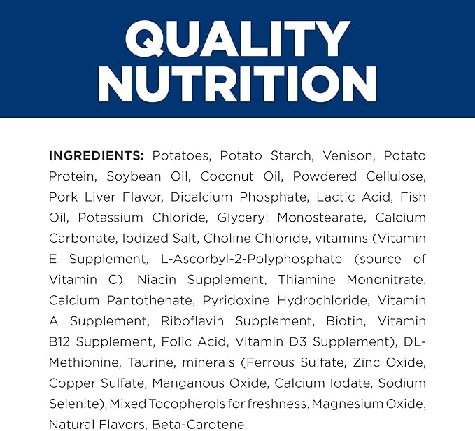 Hill's Prescription Diet d/d Food Sensitivities Grain Free Potato & Venison Flavor Dry Dog Food, Veterinary Diet, 25 lb. Bag