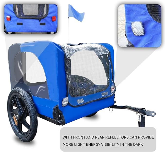 2-in-1 Dog Bike Trailer & Pet Carrier with Quick-Release Wheels, Foldable Steel Frame & Non-Slip Floor, 88 lbs Capacity for Medium/Small Dogs, Compatible with 20"-29" Bicycles