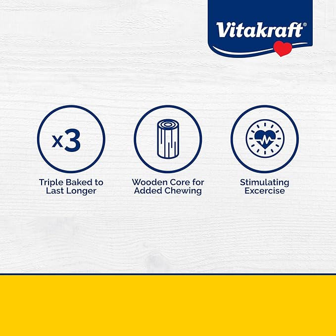 Vitakraft Crunch Sticks Rabbit Treat Carrot and Honey Flavor with Natural Grains and Honey Enriched with Essential Nutrients Baked On Wooden Stick to Encourage Chewing and Long Lasting Enjoyment