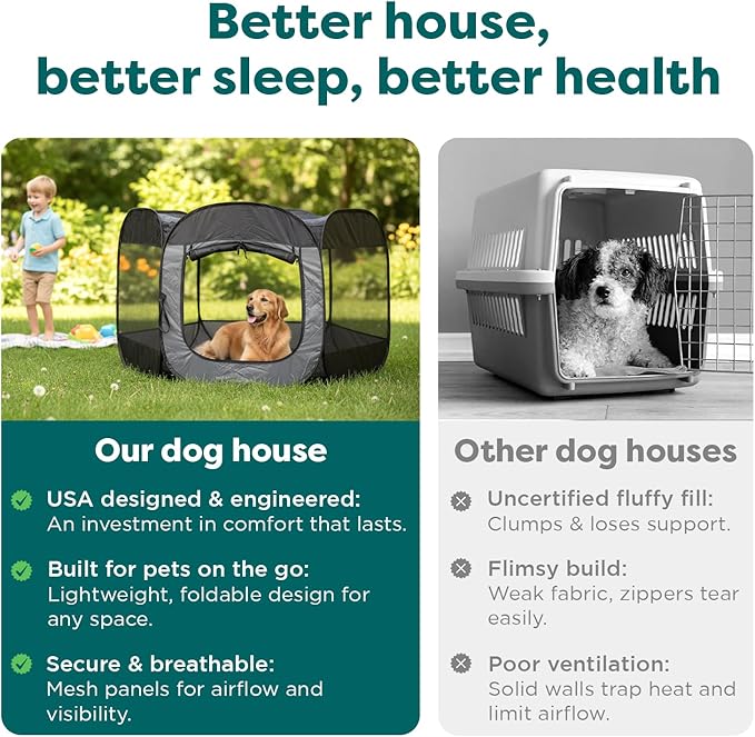 FurHaven Portable Pet Playpen for Dogs & Cats - Foldable Indoor Kitten Playpen with Mesh Sides, Pop Up Travel Dog Pen, Small, Gray