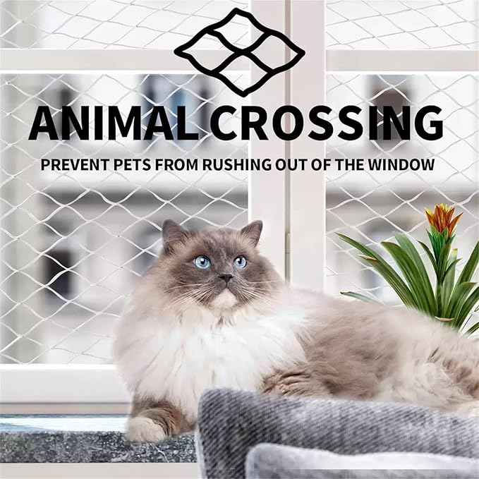Balcony Screen for Pets,Cat Netting Balcony,Anti-Fall Pet Mesh Fence,Bite Tear Resistant,Dogs&Cat Safety Net for Balcony, Window, Stair, Patio,Anti Bird Netting for Garden/Balcony (10*20 ft)