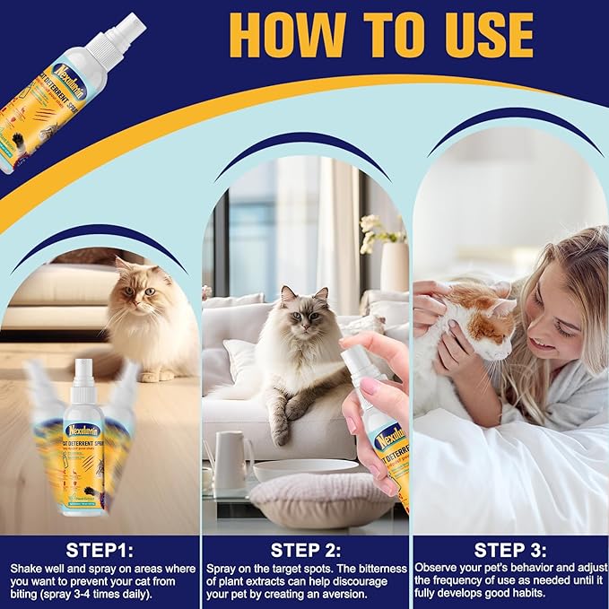 Bitter Apple Cat Deterrent Spray, Natural Pet-Safe Formula for Indoor & Outdoor Use, Stops Chewing & Scratching, Protects Sofa, Carpets & Furniture, Helps Improve Cat Behavior (150ml / 5.07oz)