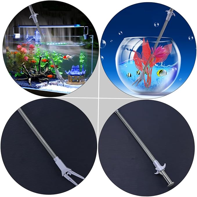 FRCOLOR 2pcs Aquatic Clip Cleaning Tweezers for Fish Tank Maintenance Tools for Easy Aquatic Plant Care and Fish Feeding and User-Friendly
