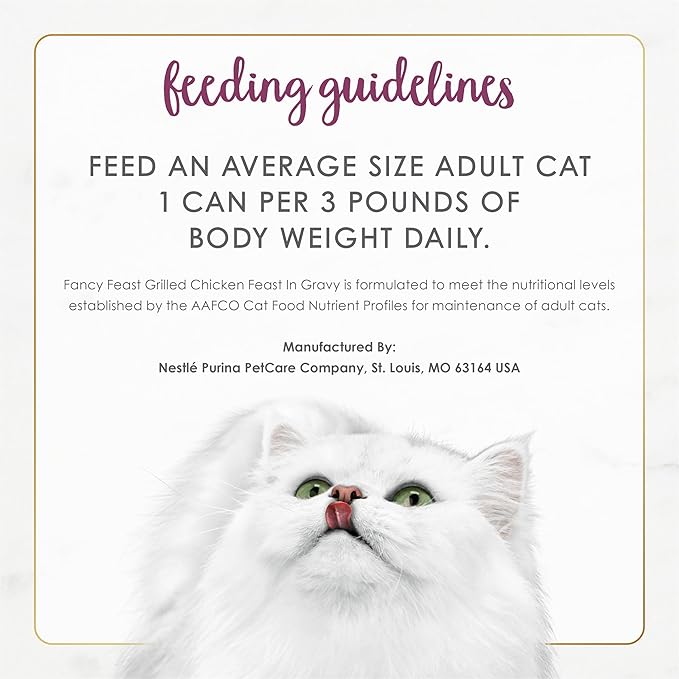 Purina Fancy Feast Grilled Wet Cat Food Chicken Feast in Wet Cat Food Gravy - (Pack of 24) 3 oz. Cans