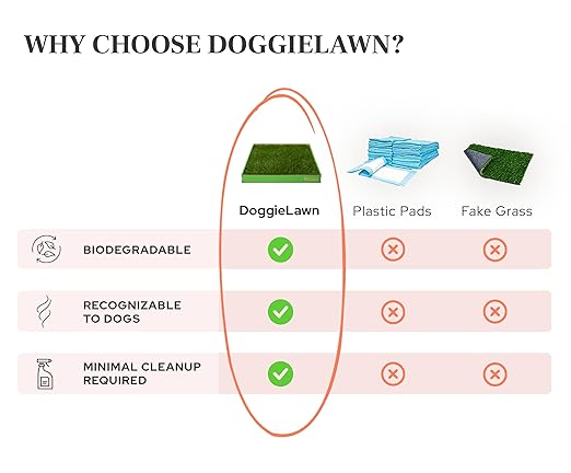 DoggieLawn Real Grass Puppy Pee Pads- 24 x 20 Inches - Perfect Indoor Litter Box for Dogs - No Mess, Easy-to-Use - Potty Training for Pets - Eco-Friendly Disposable Bathroom with Real Living Grass