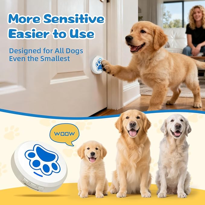 ChunHee Dog Training Bells for Door to Go Outside – Puppy Potty Training Bell, Chew-Resistant Design, 36 Ringtones, 0-115dB Adjustable Volume, Easy Way to Train Dogs to Signal Outside