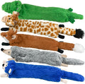 SHARLOVY Dog Squeaky Toys No Stuffing 5 Pack, Plush Crinkle Dog Toys for Large Breed, Durable Doggie Chew Cute Animals Puppy Toy for Teething