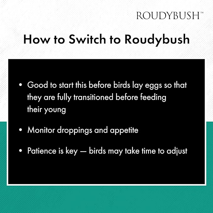 RoudyBush Low Fat Food for Adult Birds & Chicks - Scientifically Formulated Bird Feed, Bird Food Pellets w/Corn, Wheat, Soy & More - Nutritious & Healthy Feed for Birds (Crumble, 10lb)