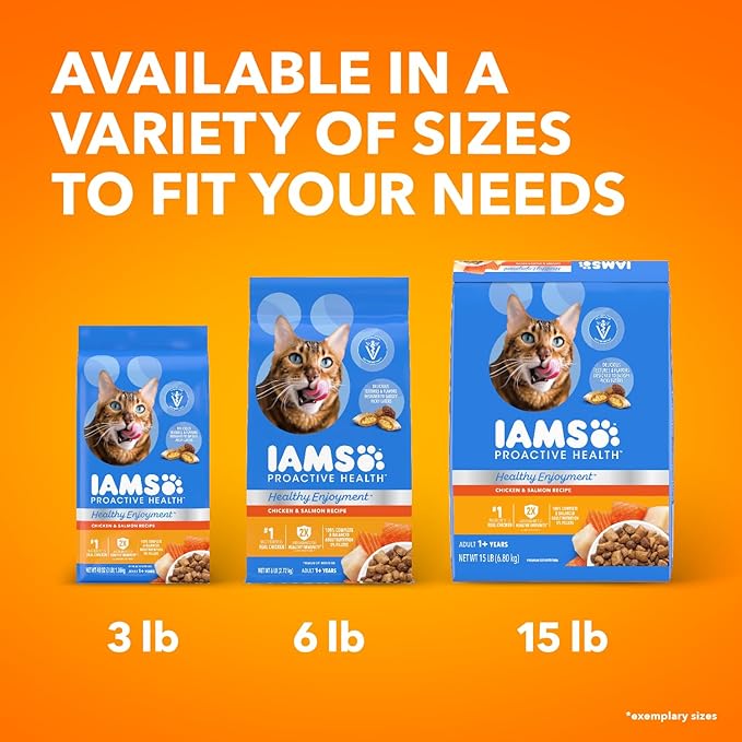 IAMS Healthy Enjoyment Dry Cat Food Chicken & Salmon Recipe, Cat Food Dry Recipe, 6 lb. Bag