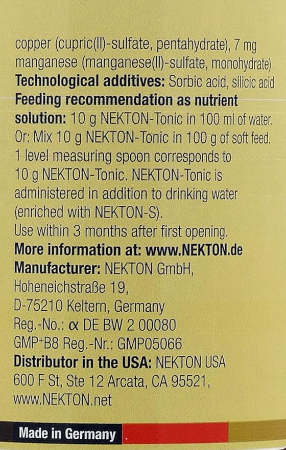 Nekton Tonic-K Restorative Supplement for Seed-eating Birds 500g, (1.1Lb)