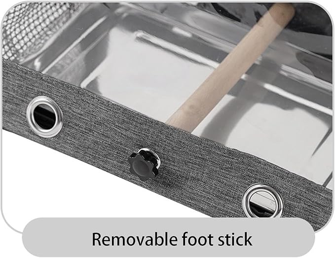 Portable Bird Cage Bird Carriers Foldable Panoramic View with Perch Removable Tray for Parrot Hamster Hedgehog Rabbit Sugar Glider (Light Red)