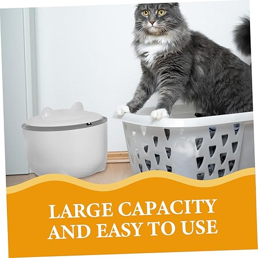1Set Litter Disposal Bin Lid Operation Trash Bags Included Compact Plastic Waste Bin for Cat Litter Cute Desktop Trash Can for Tidy Space