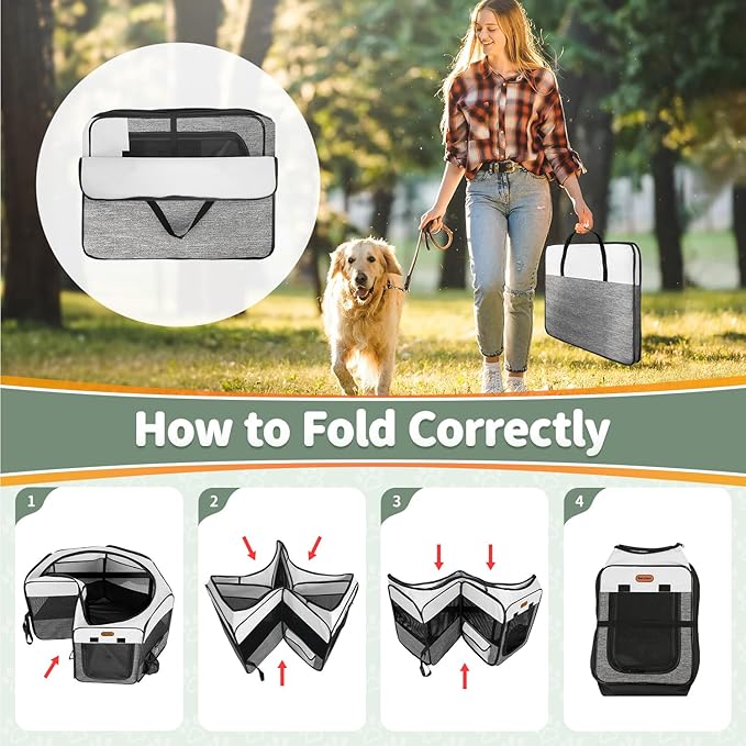 Puppy Playpen, 45" Portable Dog Playpen, Pet Playpen for Dogs Cats, Pop Up Playpen and Exercise Play Pen Dog Tent Indoor/ Outdoor, Removable Shade Cover