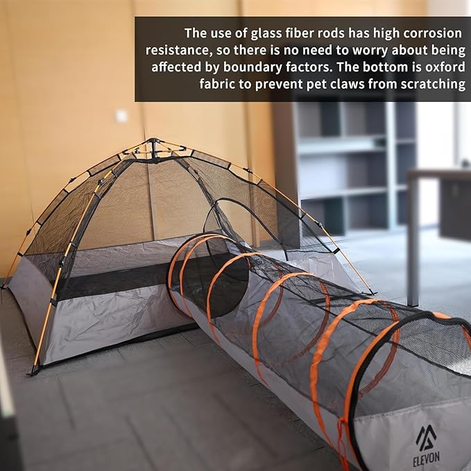 Elevon Cat Enclosures Cat Playpen Indoor Outdoor, Portable Mesh Tunnel