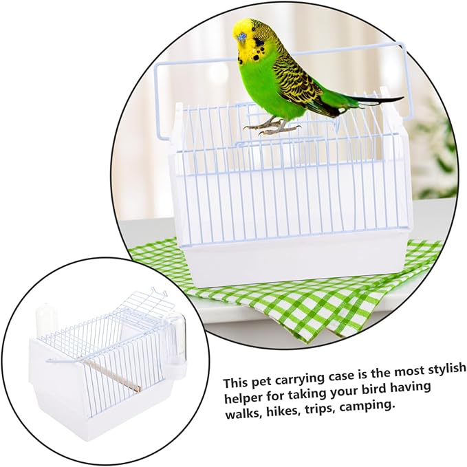 1set Portable Bird Carrier Travel Cage for Pets Lightweight Handle Design for Parrots for Travel Hiking and Outdoor Activities