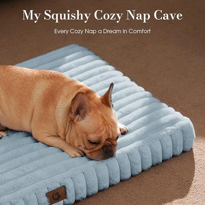 Dog Beds for Large Sized Dog, Orthopedic Pet Bed with Waterproof Lining, Soft Short Plush Surface & Egg Crate Foam, Machine Washable Pet Bed with Removable Cover & Anti Slip Bottom