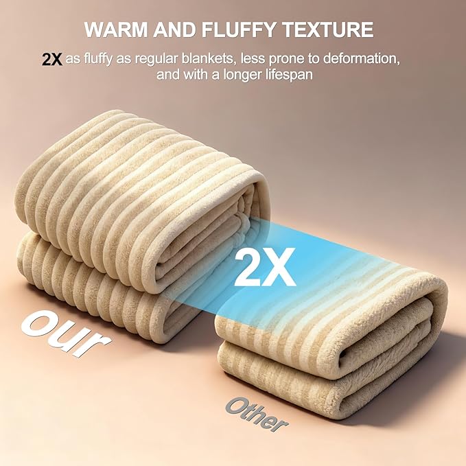 Waterproof Dog Blanket for Large Dogs, Washable Soft Puppy Cat Blanket Flannel Cotton Velour for Sofa Couch Protector, Comfort & Security Reversible Bed Protection for Pet, 50"X60", Khaki