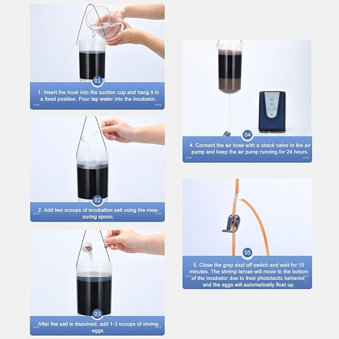 Pssopp Shrimp Hatchery Kit, Automatic DIY Aquarium Fish Hatch Tool with Regulating Valve for Hatching Shrimp