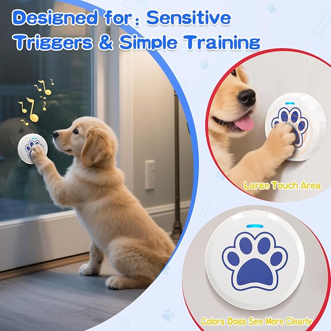 ChunHee Bells for Dog Training to Go Outside - Dog Door Bell with 36 Custom Sounds | Bell for Dogs to Ring to Go Potty | 5 Adjustable Volume(0-115dB) | Teach Puppies to Signal to Go Outside
