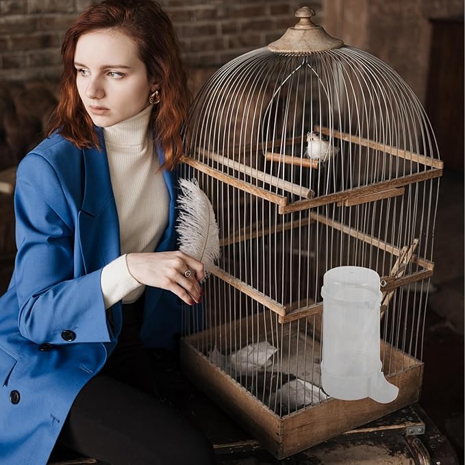 Cabilock 2pcs Automatic Bird Cage Feeders Water Dispensers for Parakeets and Small Birds Watering Supplies with Food Dispenser Cockatiel Cage Accessories