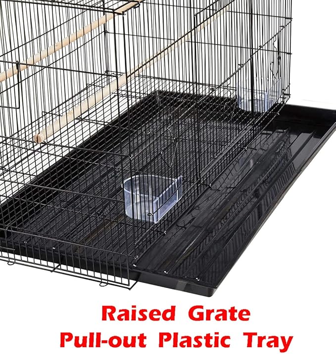 55" X-Large 3/8-Inch Tight Bar Spacing Multiple Flight Bird for Small Size Aviary Budgie Canary Finch Breeding Cage with Removable Rolling Stand