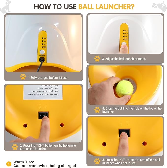 Eaacaa 2025 Upgraded Ball Thrower with 3 Tennis Balls Automatic Ball Thrower for Dogs, Mentally Stimulating Training Dog Toy for Medium and Large Dogs (Green)