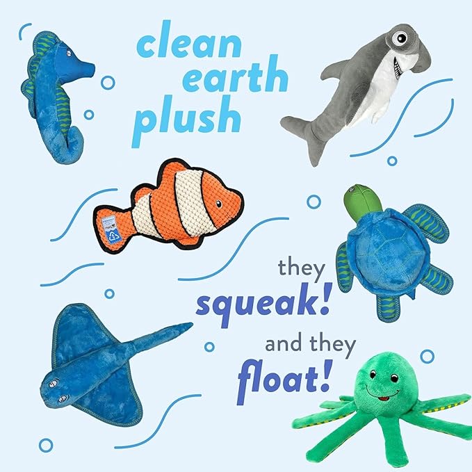 Spunky Pup Clean Earth Plush Stingray | Made from 100% Recycled Water Bottles | Large