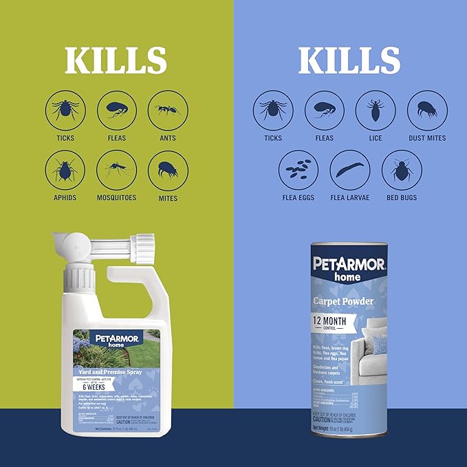 PetArmor Plus Flea & Tick Prevention for Dogs 23-44 lbs (3 Doses) + PetArmor Home Carpet Spray and Yard Spray for Fleas & Ticks, Total Flea & Tick Prevention