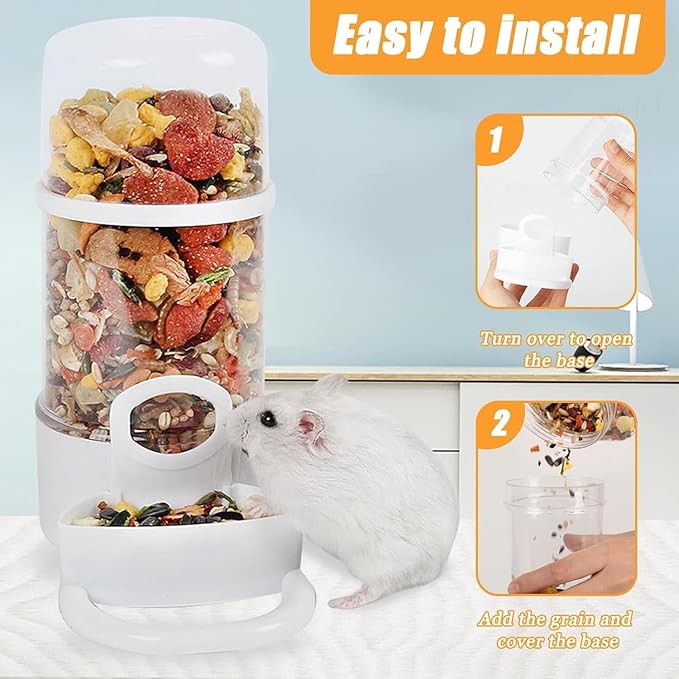 2 Pieces Bird Feeder Water Dispenser, Automatic Bird Feeder and Drinker Set for Cage, No Mess Hanging Parrot Food Bowl, Parakeet Cage Accessories for Hamsters,Pigeons,Parrot (B)