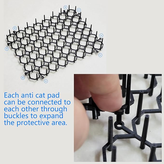 Cat Dog Deterrent Scat Mat for Cats Dogs with Spikes, Repellent Indoor Furniture, Outdoor Garden Fence Animal Barrier Set (12)