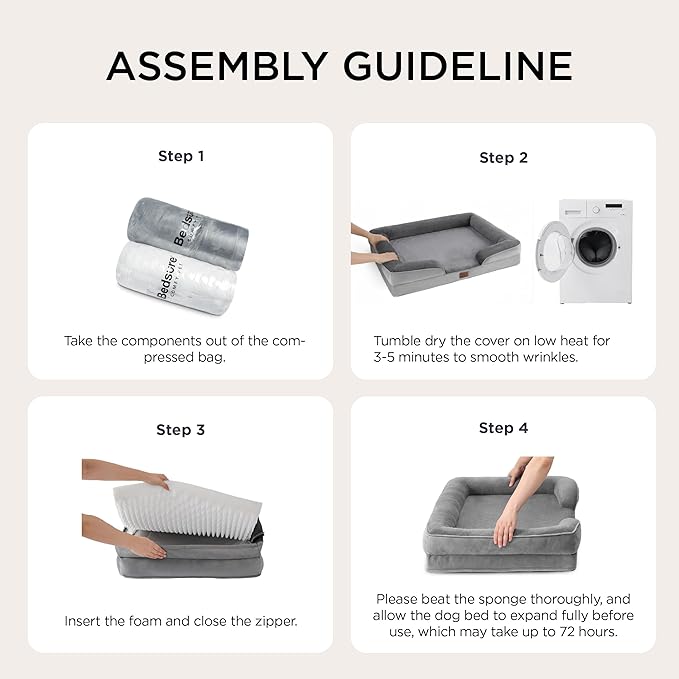Bedsure XL Orthopedic Dog Bed for Extra Large Dogs - Washable XLarge Dog Cat Bed Waterproof, Comfort Dogs Couch Sofa with Washable Removable Cover, Pet Bed with Nonskid Bottom, Pink, 42"