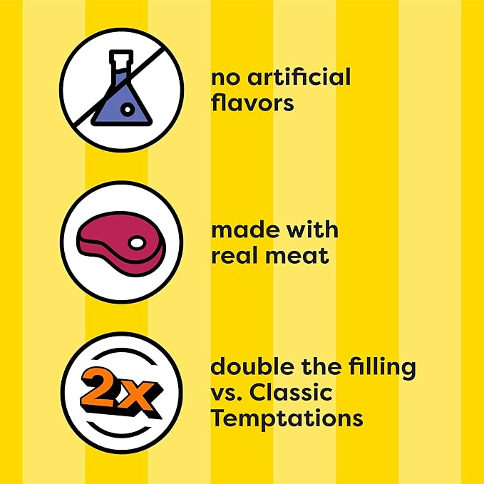 Temptations Tender Fills Crunchy and Soft Adult Cat Treats, Grilled Salmon Flavor, 2.1 oz. Pouch (Pack of 12)