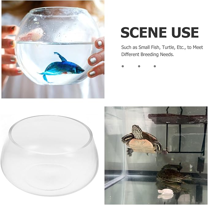 Milisten Thick Glass Turtle Bowl Aquarium Tank 20l Large Round Fish Bowl for Desktop Aquatic Landscaping and Hydroponic Plant Vase
