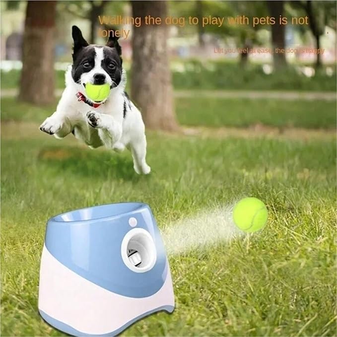 Dog Launcher Automatic Toy Tennis Throwing Pinball Machine Fun Interactive Throw Rechargable Catapult USB Charging(Green)