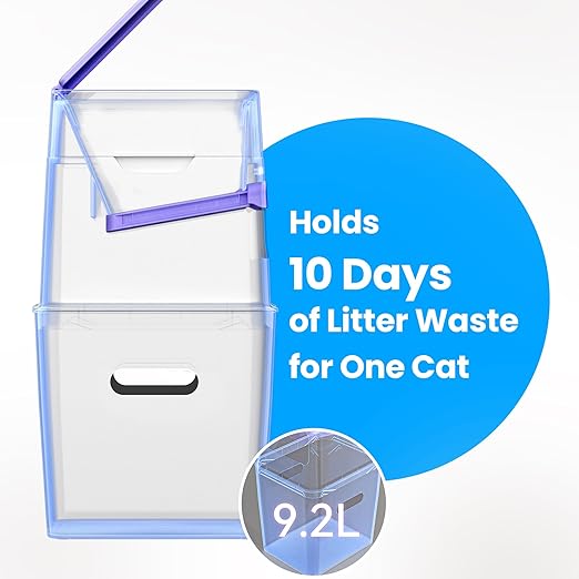 Neakasa PooGuard Litter Disposal Bin, 9.2L Trash Can for Cat Litter, Grey and White Trash Can Bundle