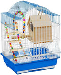 Wrought Iron Bird Cage, Flight Cage for Parakeets Medium Small Parrots Parakeet Cage for Cockatiels Lovebird Finches Canaries(Blue,30 * 23 * 39cm/12 * 9 * 15in)
