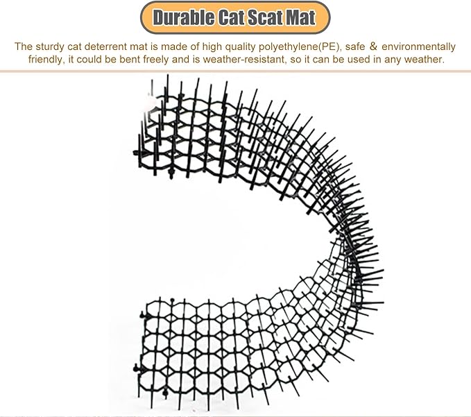 CMYUN Cat Scat Mat with Spikes/Cat Repellent Mats for Sofa Furniture Chair, Connectable Cuttable Pet Deterrent Spike Mat, Indoor Cat Pee Deterrent(1 pc)