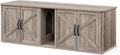 Feandrea Double Cat Litter Box Enclosure, Modern Litter Box Furniture Hidden for 2 Cats, Front Entry, Cat House, Side End Table, TV Stand, 59 x 19 x 19.5 Inches, Heather Griege UPCL010G01