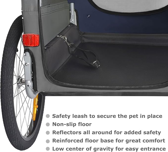 DOGGYHUT® Premium Large Pet Bike Trailer for Medium or Large Dog, Up to 78 lbs,Dog Bicycle Carrier,Low Center of Gravity,Easy Folding Frame