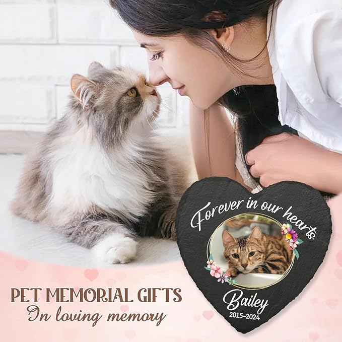 Pawfect House Custom Cat Memorial Stones, Bereavement Gift, Condolences Gift for Loss, Pet Memorial Gifts for Cats, Black Cat Memorial Pet Loss Gifts, in Loving Memory Pets, Garden Stones Decorative