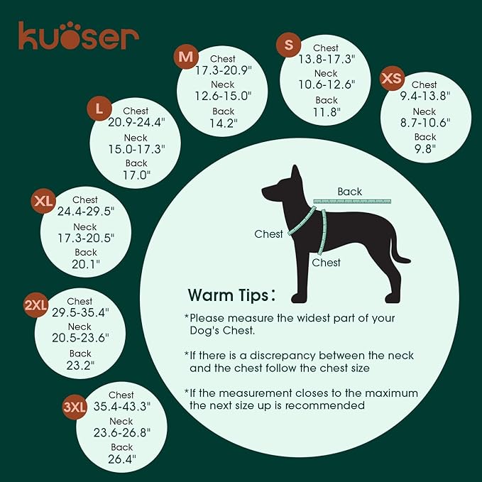 Kuoser Warm Dog Coat, Waterproof Dog Jacket for Extra Large Dogs, Adjustable Durable XL Doggie Winter Coat Reversible Cozy Puppy Cold Weather Apparel from Small to Large Breed, New Brown XL