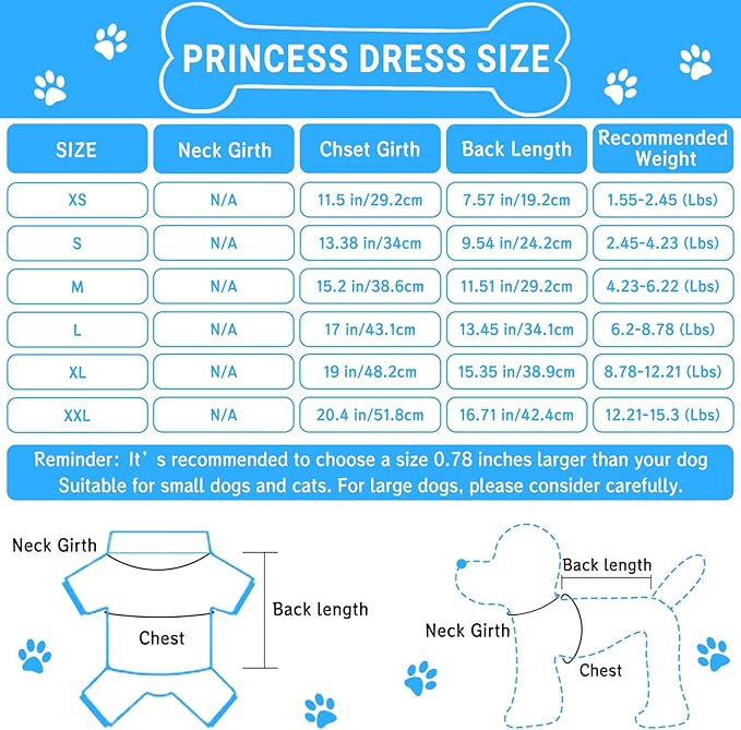 TAPBULL Dog Dresses, Fashionable Pet Dog Clothes, Cute Cat Birthday Dress Outfit (Blue/Red/Pink/Pink-Blue/Yellow-Blue 5-Pack), X-Large