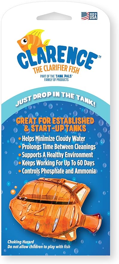 Aquarium Water Clarifier | Clear Cloudy Fish Tank Water Treatment, Safe for Freshwater & Saltwater Fish and Plants - Orange, 1 Pack