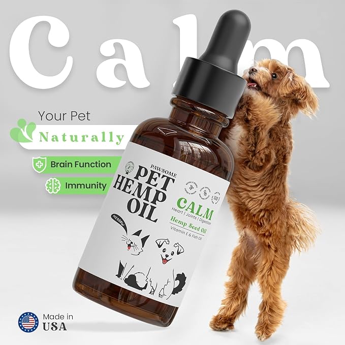Pack of 2 Hemp Oil for Dogs and Cats – Helps with Skin, Coat & Health – Premium Fish Oil Blend – Improves Immune System & Нiр Jоint Hеalth - Natural Ingredients - Made in USA (1oz)