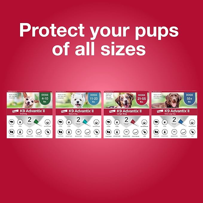 K9 Advantix II Small Dog Vet-Recommended Flea, Tick & Mosquito Treatment & Prevention | Dogs 4-10 lbs. | 1-Mo Supply (Pack of 3)