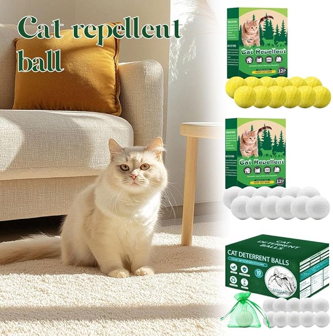 10/12 Pack Dog Deterrent, Cat Repellent Spray, Safe and Effective Formula, for Indoor Outdoor Use, Protects Gardens Furniture from Scratching Digging, Pet and Plant Friendly. (Yellow 12pcs)